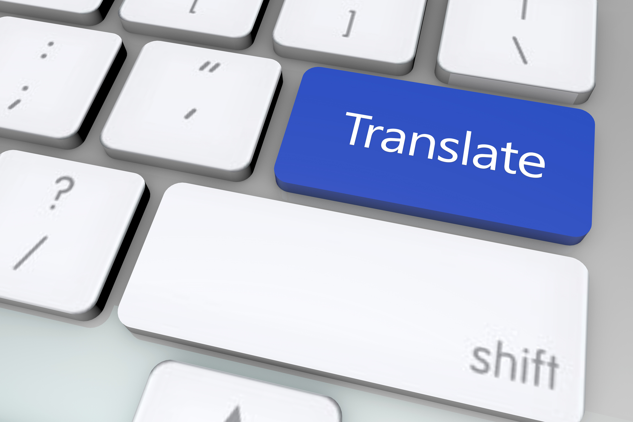 Tastatur mit blauer Translate Taste